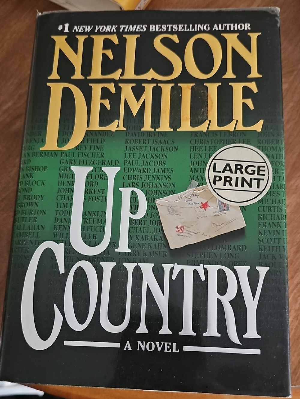 Nelson DeMille "Up Country" Large Print Hardcover - Green/Black Cover
